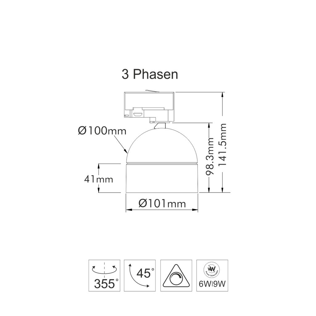 FUSION OMDL 3Phasenstrahler 9W