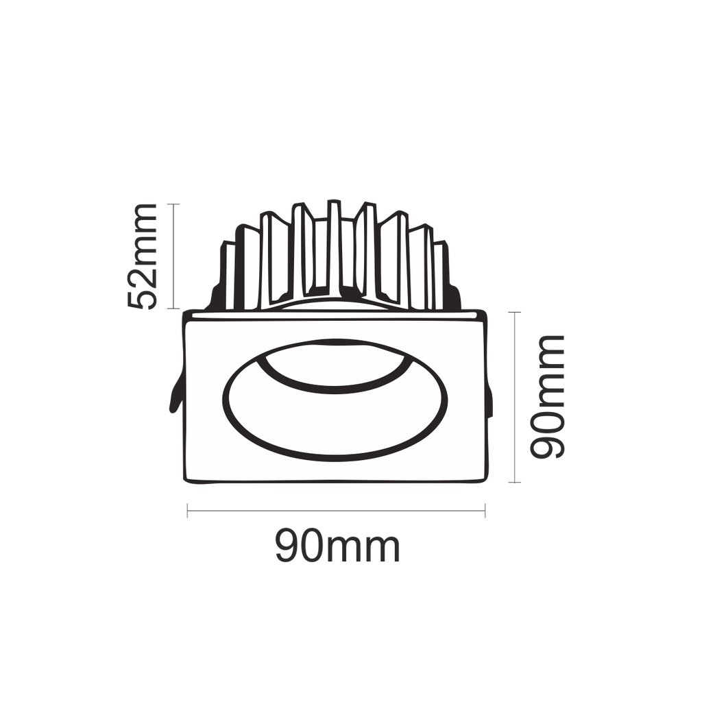 kitz90s square Downlight 6W IP65