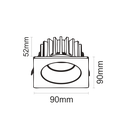 kitz90s square Downlight 6W IP65