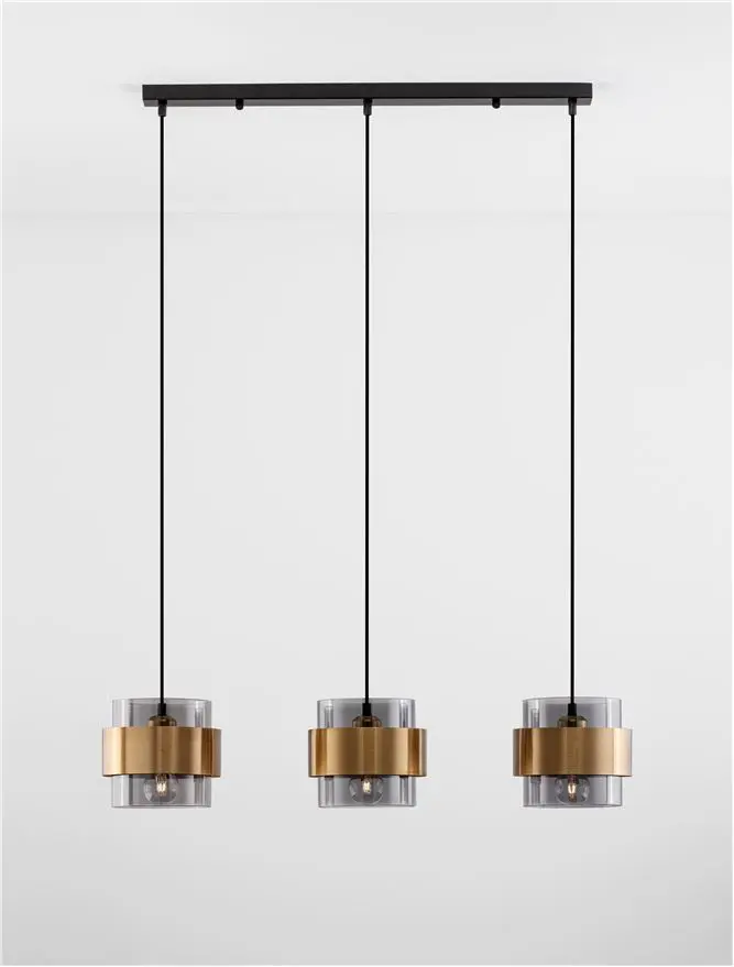 SIANNA 3er Pendelleuchten Glas E27 230V 